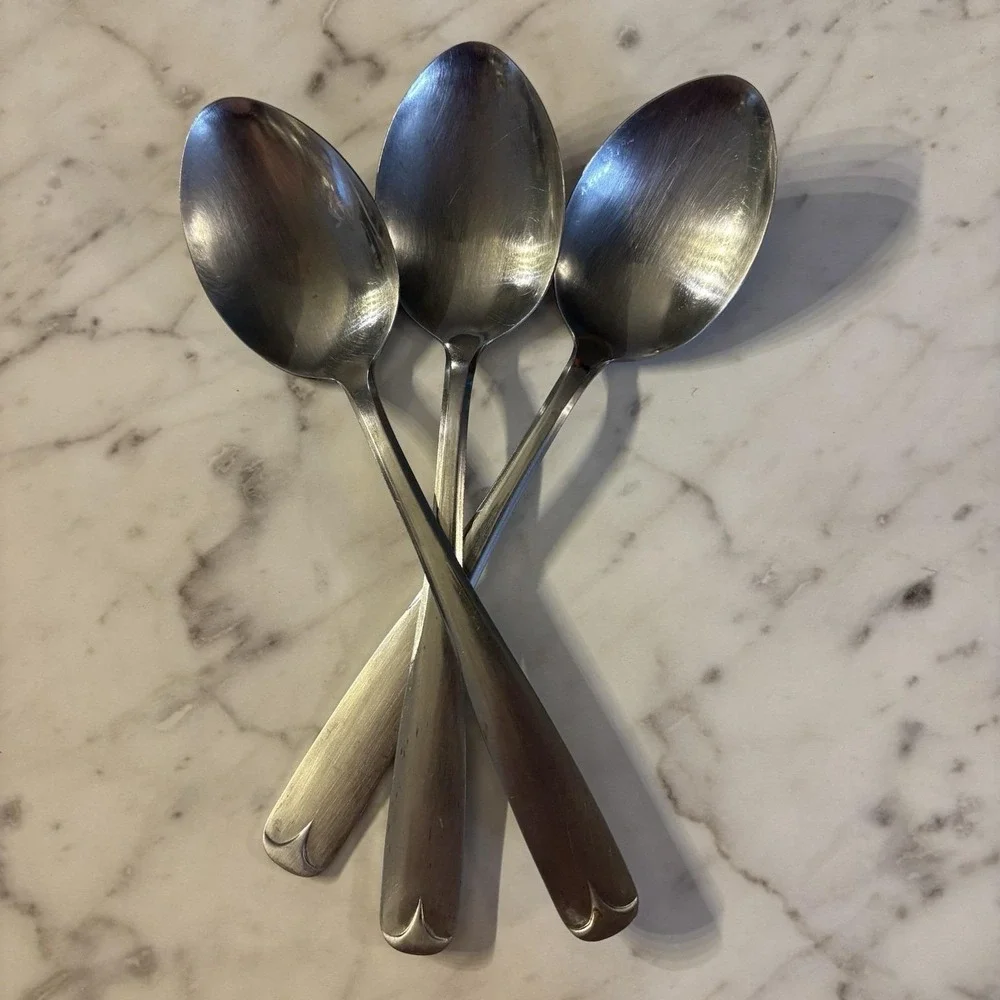Oneida Northland Post Road Stainless Silverware Flatware Set Of 3 Serving Spoons